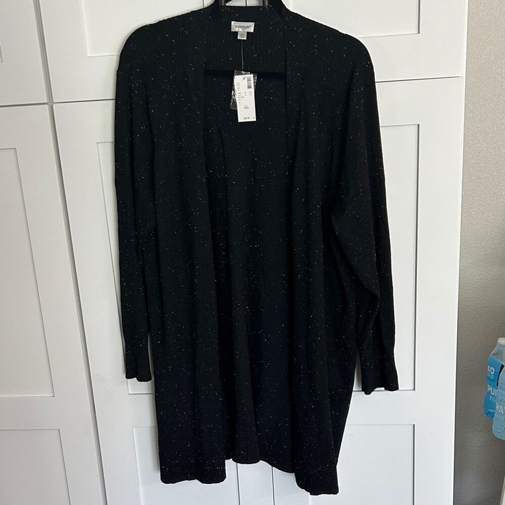 Avenue Black and White Open Cardigan - Sz 18/20 - NWT